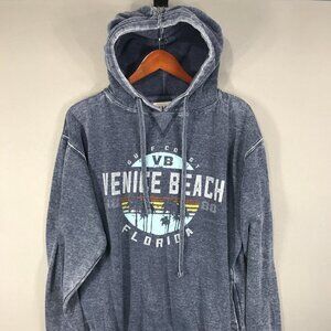 EMI Sportswear Hoodie Sweatshirt Adults Large Blue Pullover Venice Beach Florida